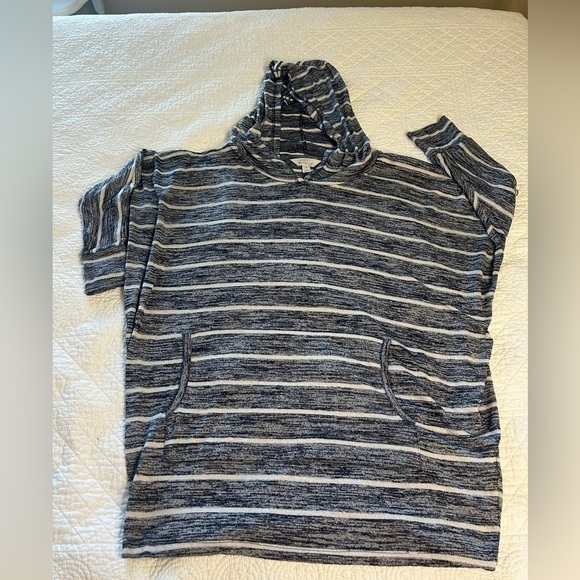 Market & Spruce Tops - Stitch Fix Market & Spruce Navy/Cream Stripe Tunic w/Hood. Size XXL. Nautical.